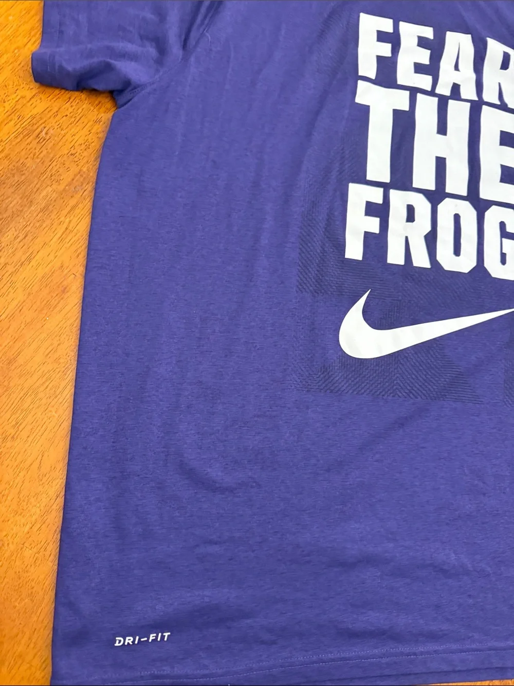 Nike Purple Dri-FIT Tee with White 'Fear The Frog' Graphic TCU xxl